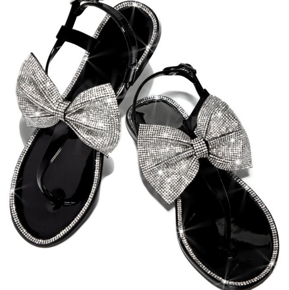 𝙇𝙖𝙨𝙩 𝙎𝙞𝙯 6 💎Black Rhinestone Encrusted Bow